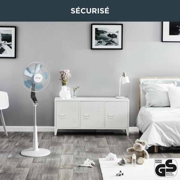 Rowenta Turbo Silence Pedestal Fan, Silent 45 dB(A), Air Flow 72 m³/min, 4 Speed, Silent Night & Turbo Boost Modes, 120° Oscillation, Adjustable Height, VU5640F2