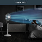 Rowenta Turbo Silence Pedestal Fan, Silent 45 dB(A), Air Flow 72 m³/min, 4 Speed, Silent Night & Turbo Boost Modes, 120° Oscillation, Adjustable Height, VU5640F2