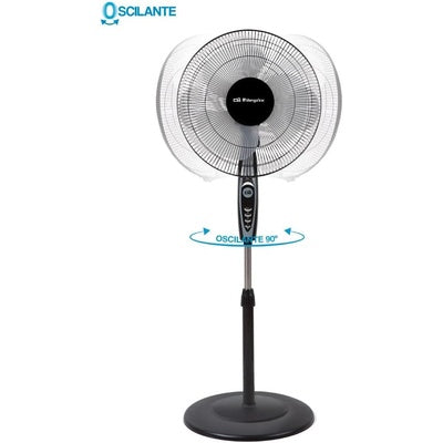 Orbegozo Sf 0148 - Oscillating Pedestal Fan, 3 Ventilation Levels, 40 cm Blades, Adjustable Height, 50 W, Energy Efficiency Class A