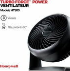Honeywell TurboForce Power Fan (Quiet Operation for Refreshment, Variable Tilt 90°, 3 Speed, Wall Mount Option, Table Fan) HT900