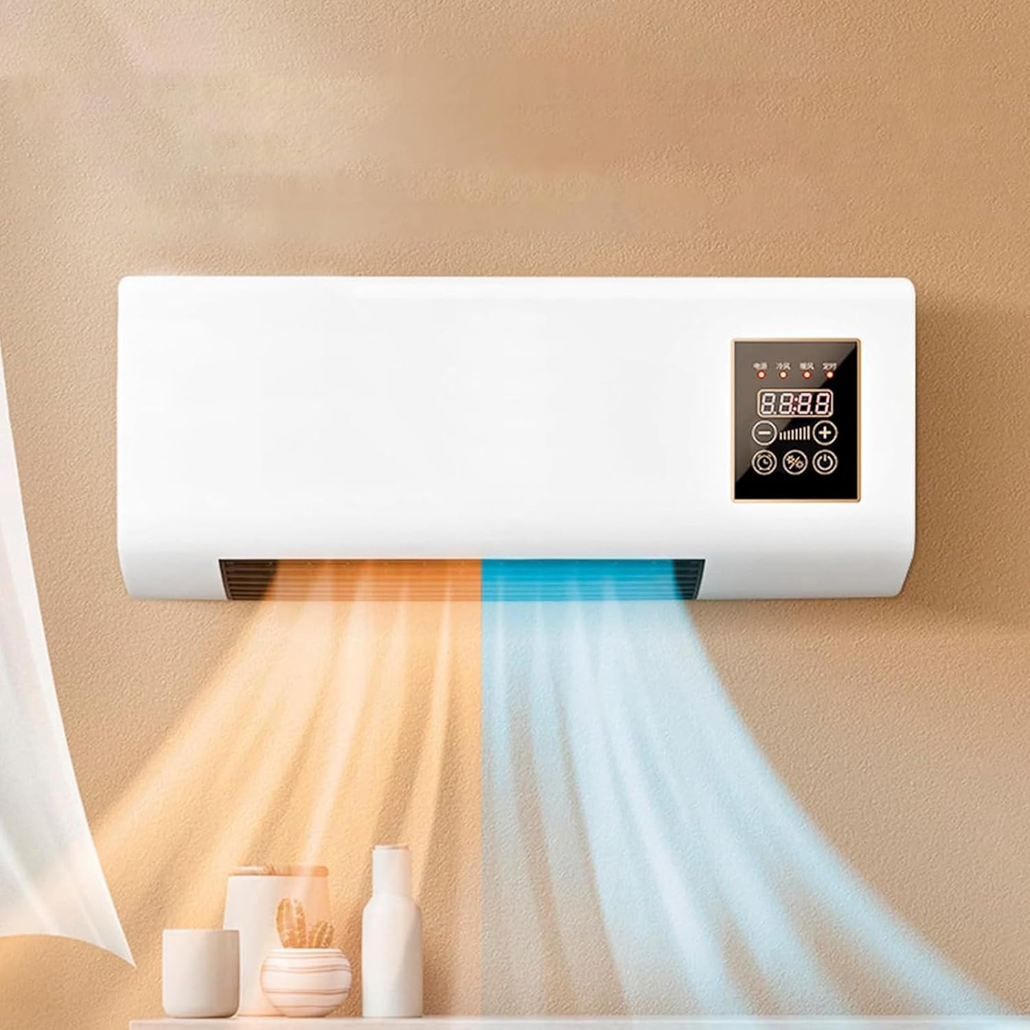 Ductless Portable Air Conditioner & Bladeless Wall Fan, 3 in 1 Portable Air Conditioning Unit (Cooling/Ventilation/Split System) with Remote Control, Ultra Quiet Design,