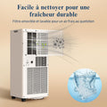 9000 BTU Mobile Air Conditioner - 4 in 1 Silent Portable Air Conditioner - Remote Control, 24-Hour Timer & Sleep Mode, Mobile Air Conditioner for Home and Office, Window Evacuation Kit Included