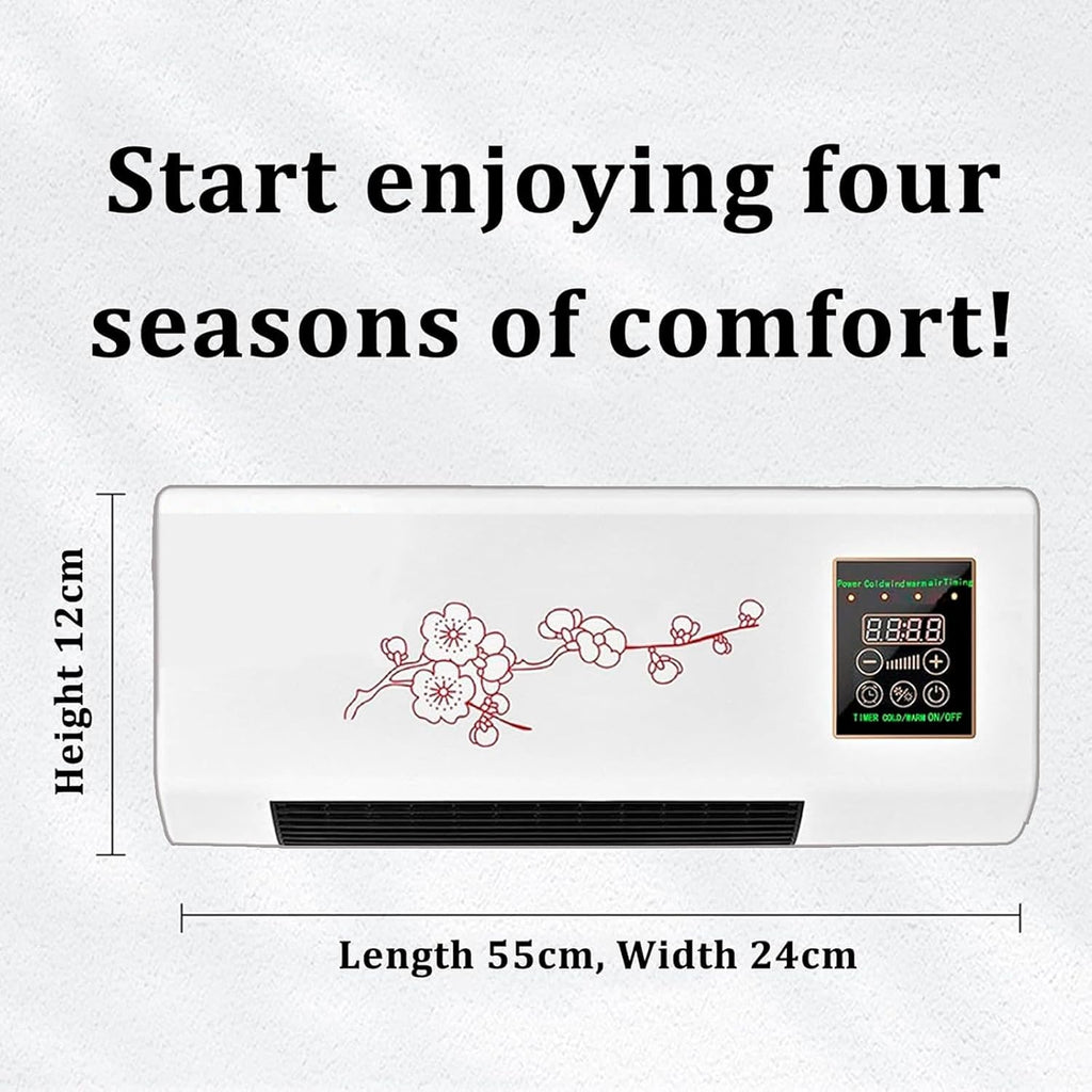 Ductless Portable Air Conditioner & Bladeless Wall Fan, 3 in 1 Portable Air Conditioning Unit (Cooling/Ventilation/Split System) with Remote Control, Ultra Quiet Design,