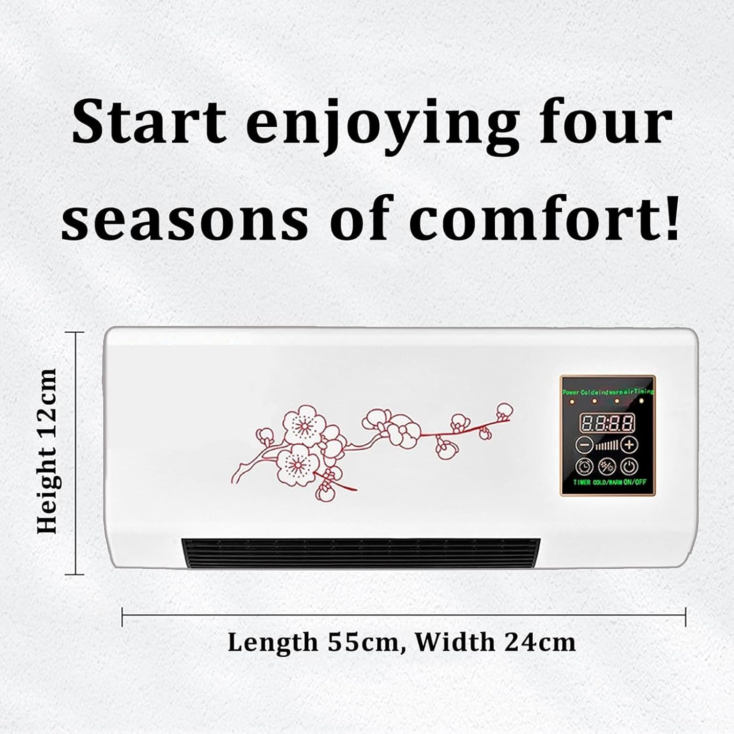 Ductless Portable Air Conditioner & Bladeless Wall Fan, 3 in 1 Portable Air Conditioning Unit (Cooling/Ventilation/Split System) with Remote Control, Ultra Quiet Design,