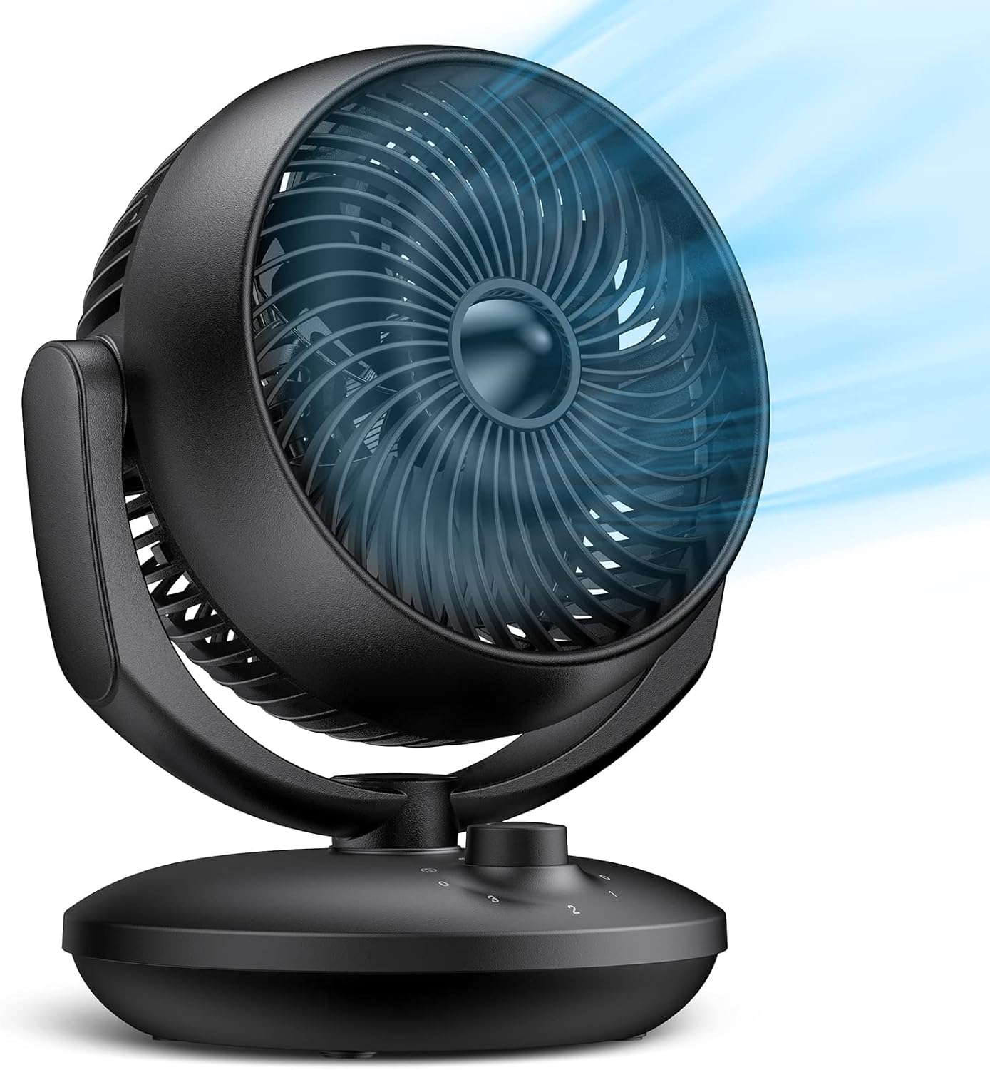 FTOTHH Ultra Powerful Silent Fan 22dB Portable & Table Turbo Air Circulation 3D for Office with 3 Speeds and 90° Adjustable Tilt for Rooms of 15 m², Bedroom, Living Room