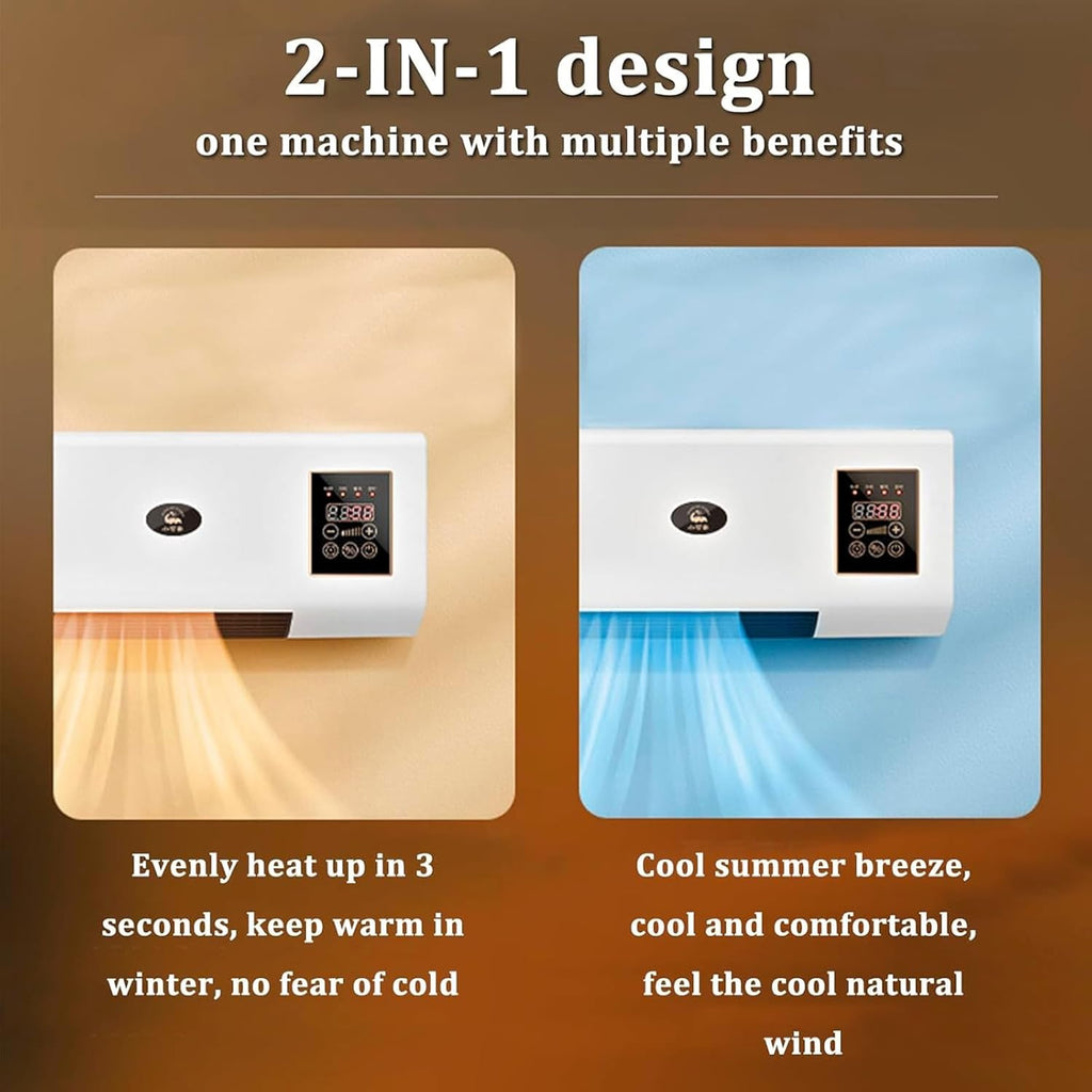 Ductless Portable Air Conditioner & Bladeless Wall Fan, 3 in 1 Portable Air Conditioning Unit (Cooling/Ventilation/Split System) with Remote Control, Ultra Quiet Design,