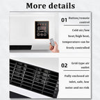 Ductless Portable Air Conditioner & Bladeless Wall Fan, 3 in 1 Portable Air Conditioning Unit (Cooling/Ventilation/Split System) with Remote Control, Ultra Quiet Design,