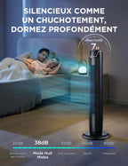 Midea FZ10-17JR Tower Fans with Remote Control, Silent Oscillation, Powerful Fan, LED Display, 3 Modes, 7 Hours Timer, Timeless and Elegant Design